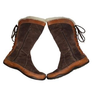 The North Face | Janey Chocolate Brown Suede Insulated Moccasin Boots Women 9.5